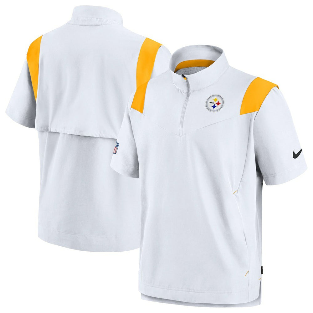 Pittsburgh Steelers Sideline Coaches Chevron Lockup Pullover Top White | Nike for Sale