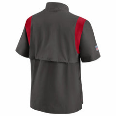 Tampa Bay Buccaneers Sideline Coaches Chevron Lockup Pullover Top Pewter | Nike for Sale