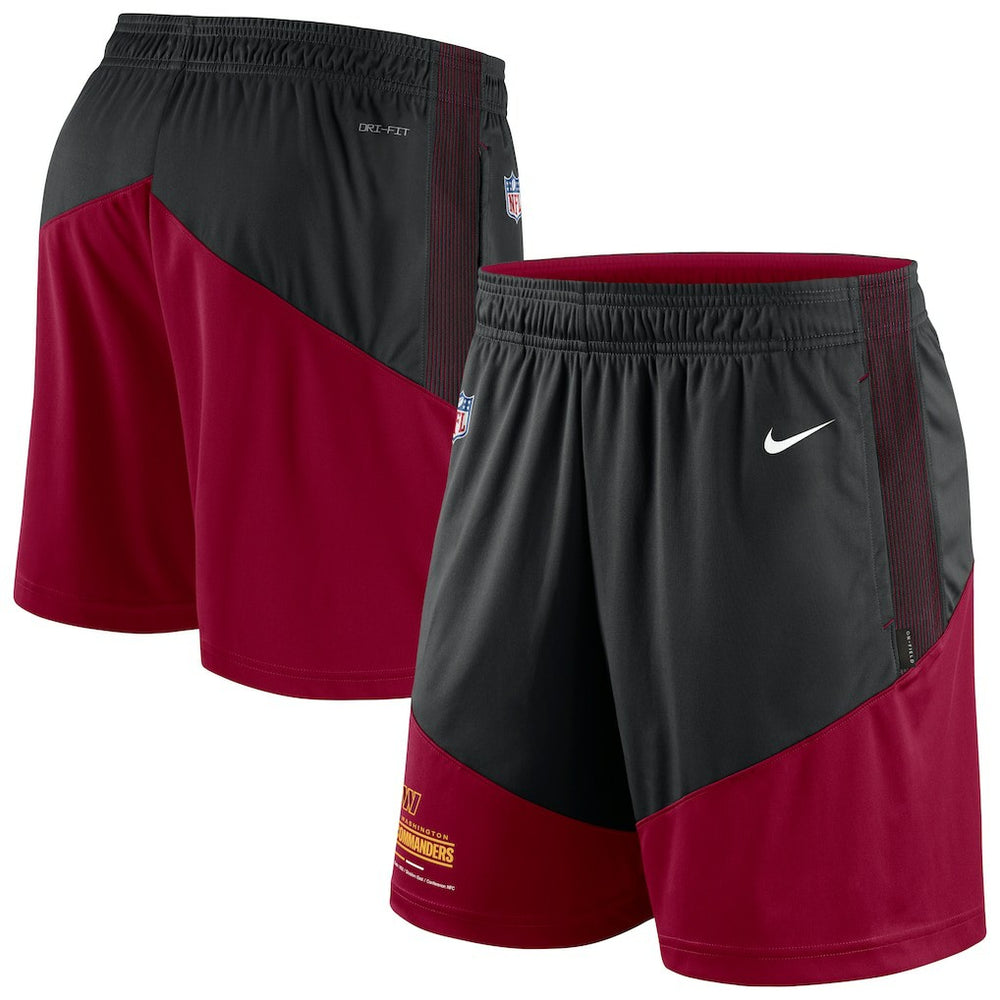 Washington Commanders Sideline Primary Lockup Performance Shorts Black/Burgundy | Nike for Sale