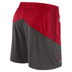 Tampa Bay Buccaneers Sideline Primary Lockup Performance Shorts Red/Pewter | Nike for Sale