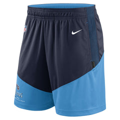 Tennessee Titans Sideline Primary Lockup Performance Shorts Navy/Light Blue | Nike for Sale