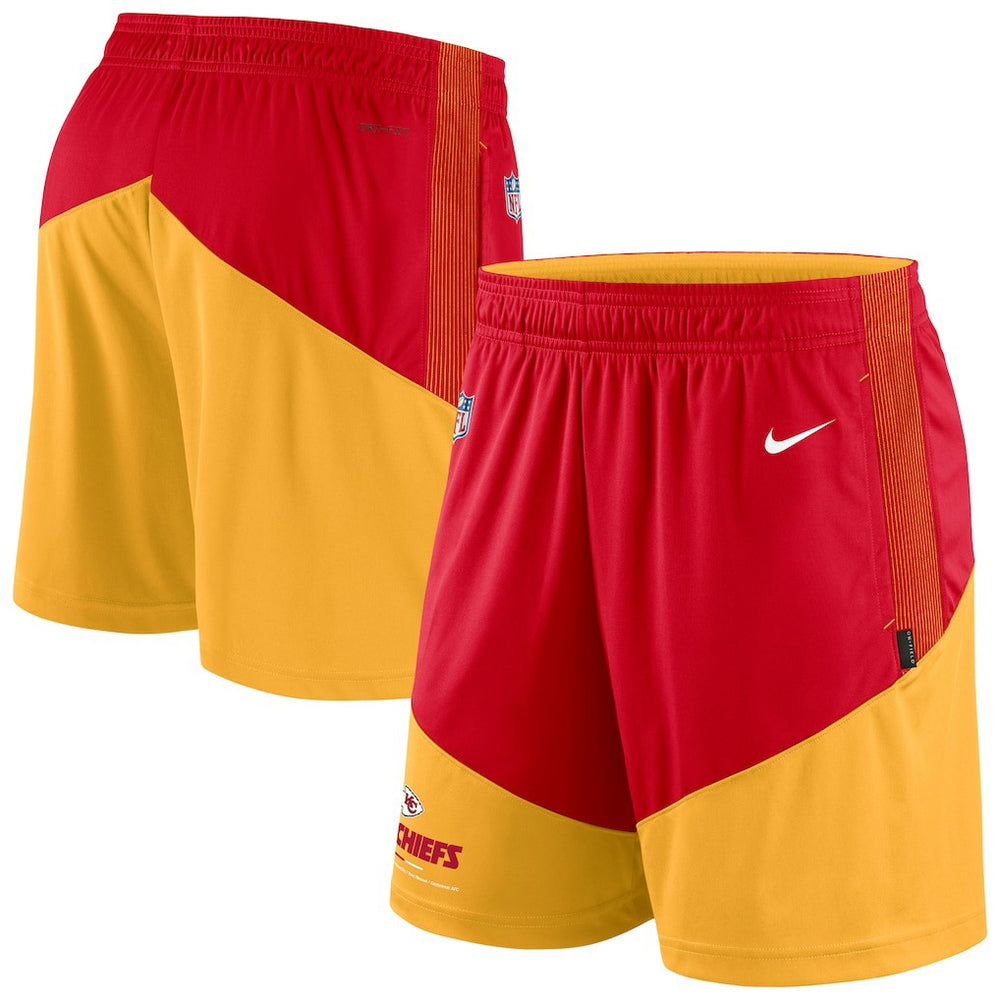 Kansas City Chiefs Sideline Primary Lockup Performance Shorts Red/Gold | Nike for Sale