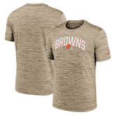 Cleveland Browns Sideline Velocity Athletic Stack Performance T-Shirt Brown | Nike for Sale