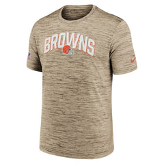 Cleveland Browns Sideline Velocity Athletic Stack Performance T-Shirt Brown | Nike for Sale
