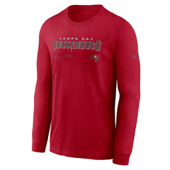 Tampa Bay Buccaneers Sideline Infograph Lock Up Performance Long Sleeve T-Shirt Red | Nike for Sale