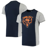 Chicago Bears Refried Apparel Sustainable Split T-Shirt Navy/Heathered Gray | NFL