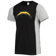 Los Angeles Chargers Refried Apparel Sustainable Split T-Shirt Black/Heathered Gray | NFL