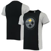 Pittsburgh Steelers Refried Apparel Sustainable Split T-Shirt Black/Heathered Gray | NFL