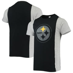 Pittsburgh Steelers Refried Apparel Sustainable Split T-Shirt Black/Heathered Gray | NFL