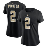 Jameis Winston New Orleans Saints Women's Name & Number T-Shirt Black | Nike for Sale