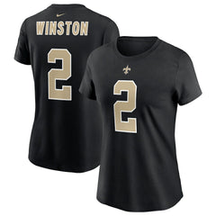 Jameis Winston New Orleans Saints Women's Name & Number T-Shirt Black | Nike for Sale