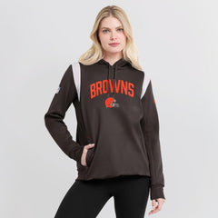 Cleveland Browns Women's Sideline Stack Performance Pullover Hoodie Brown | Nike for Sale