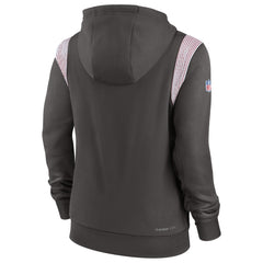 Tampa Bay Buccaneers Women's Sideline Stack Performance Pullover Hoodie Pewter | Nike for Sale