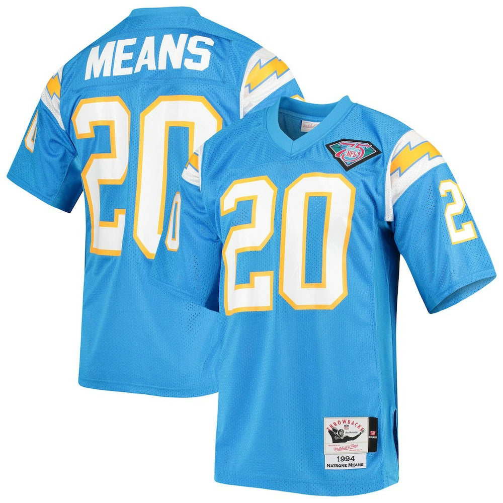 Natrone Means Los Angeles Chargers 1994 Authentic Throwback Retired Player Jersey Powder Blue | Mitchell & Ness