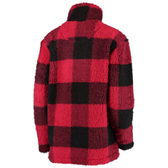 Chicago Blackhawks G-III 4Her by Carl Banks Women's Plaid Sherpa Quarter-Zip Jacket - Red/Black - NHL