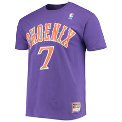 Kevin Johnson Phoenix Suns Hardwood Classics Stitch Name & Number T-Shirt Purple - NBA