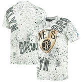 Brooklyn Nets FISLL Gold Foil Splatter Print T-Shirt White - NBA