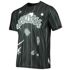Brooklyn Nets FISLL Striped Splatter T-Shirt Black - NBA