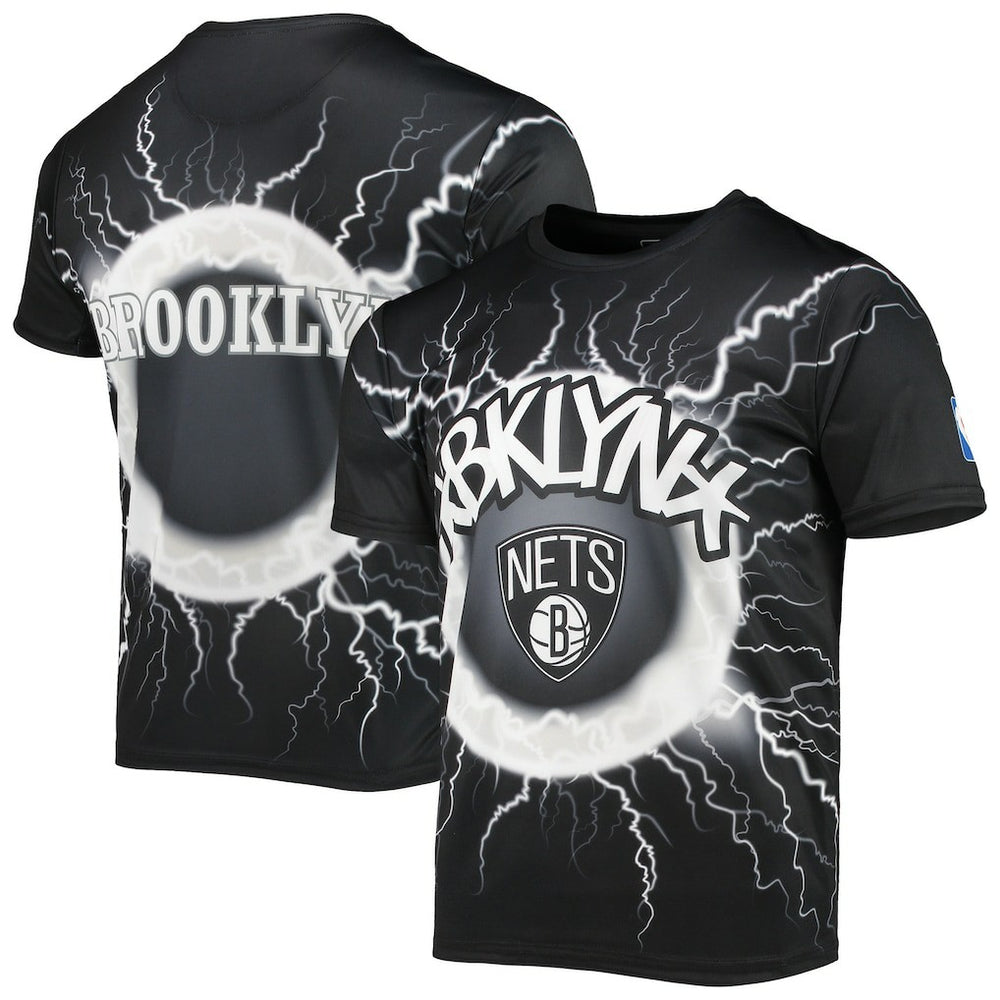 Brooklyn Nets FISLL Tornado Bolt T-Shirt Black - NBA