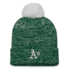 Athletics Fanatics Women's Iconic Cuffed Knit Hat with Pom - MLB