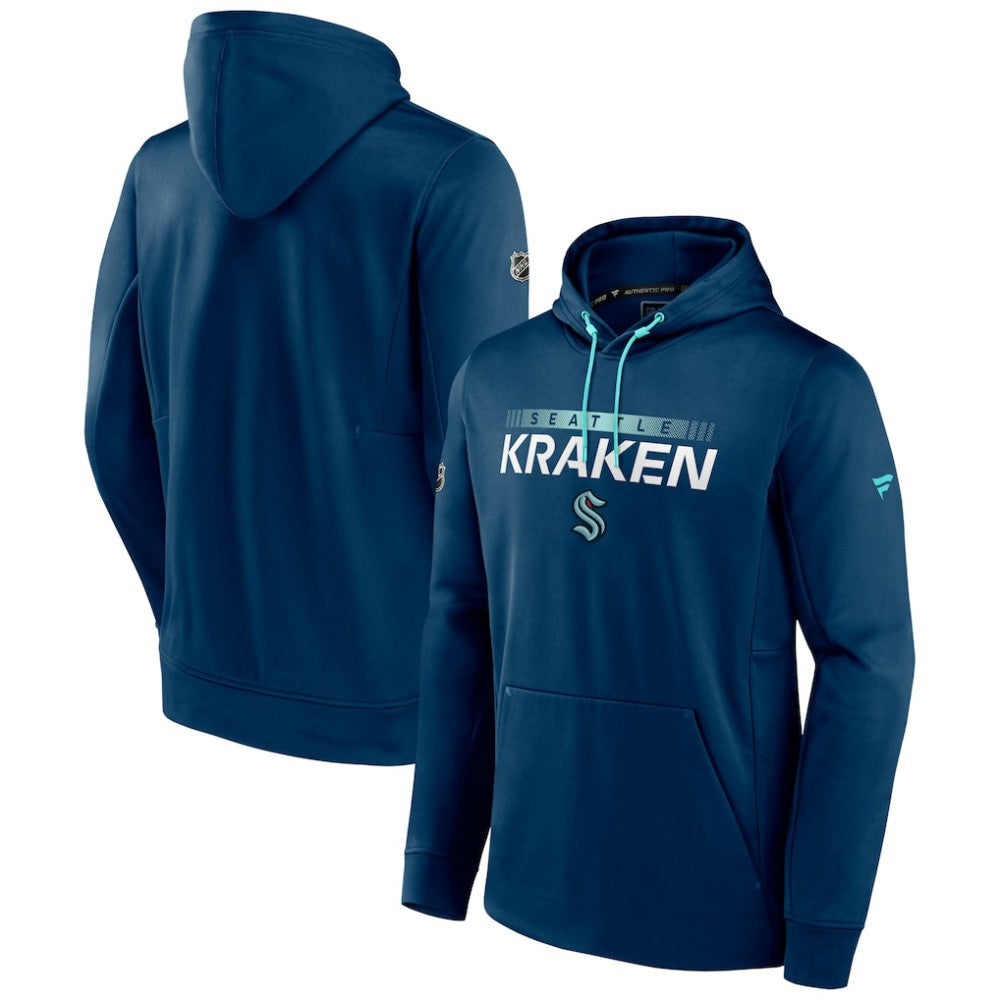 Seattle Kraken Fanatics Authentic Pro Rink Pullover Hoodie - Deep Sea Blue - NHL