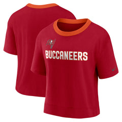 Tampa Bay Buccaneers Women's High Hip Fashion Cropped Top Red | Nike for Sale