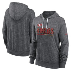 San Francisco 49ers Women's Team Spirit Gym Vintage Lightweight Hoodie Top Heather Charcoal | Nike for Sale