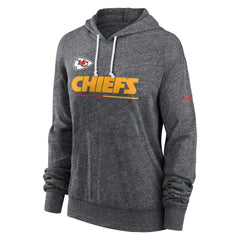 Kansas City Chiefs Women's Team Spirit Gym Vintage Lightweight Hoodie Top Heather Charcoal | Nike for Sale