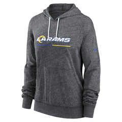 Los Angeles Rams Women's Team Spirit Gym Vintage Lightweight Hoodie Top Heather Charcoal | Nike for Sale