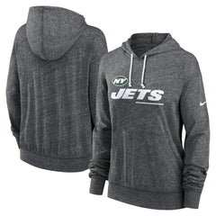 New York Jets Women's Team Spirit Gym Vintage Lightweight Hoodie Top Heather Charcoal | Nike for Sale