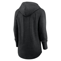 Las Vegas Raiders Women's Minimal Statement Lightweight Raglan Funnel Neck Pullover Hoodie Black | Nike for Sale
