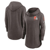 Cleveland Browns Women's Minimal Statement Lightweight Raglan Funnel Neck Pullover Hoodie Brown | Nike for Sale