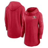 San Francisco 49ers Women's Minimal Statement Lightweight Raglan Funnel Neck Pullover Hoodie Scarlet | Nike for Sale