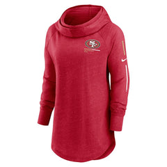 San Francisco 49ers Women's Minimal Statement Lightweight Raglan Funnel Neck Pullover Hoodie Scarlet | Nike for Sale