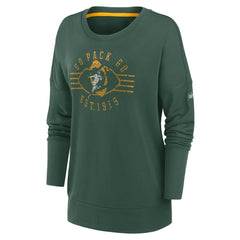 Green Bay Packers Women's Rewind Playback Icon Performance Pullover Sweatshirt Green | Nike for Sale