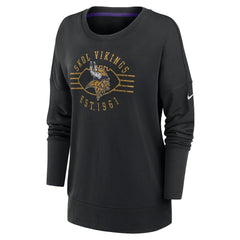 Minnesota Vikings Women's Rewind Playback Icon Performance Pullover Sweatshirt Black | Nike for Sale