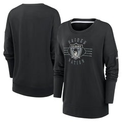 Las Vegas Raiders Women's Rewind Playback Icon Performance Pullover Sweatshirt Black | Nike for Sale