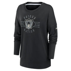 Las Vegas Raiders Women's Rewind Playback Icon Performance Pullover Sweatshirt Black | Nike for Sale