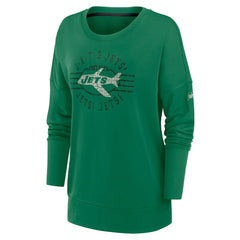 New York Jets Women's Rewind Playback Icon Performance Pullover Sweatshirt Green | Nike for Sale