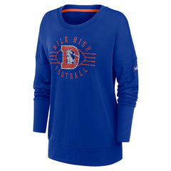 Denver Broncos Women's Rewind Playback Icon Performance Pullover Sweatshirt Royal | Nike for Sale