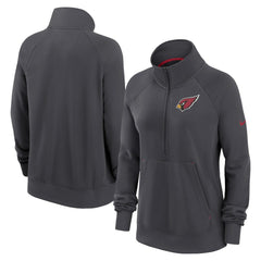 Arizona Cardinals Women's Premium Raglan Performance Half-Zip Sweatshirt Charcoal | Nike for Sale