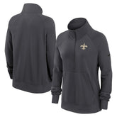 New Orleans Saints Women's Premium Raglan Performance Half-Zip Sweatshirt Charcoal | Nike for Sale