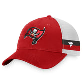 Tampa Bay Buccaneers Iconic Team Stripe Trucker Snapback Hat Red/White | Fanatics