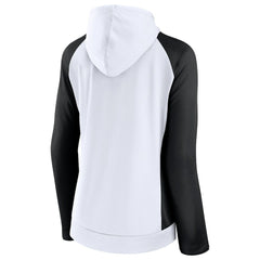 New Orleans Saints Women's End Around Lightweight Raglan Full-Zip Hoodie Jacket White/Black | Fanatics
