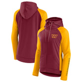 Washington Commanders Women's End Around Lightweight Raglan Full-Zip Hoodie Jacket Burgundy/Gold | Fanatics