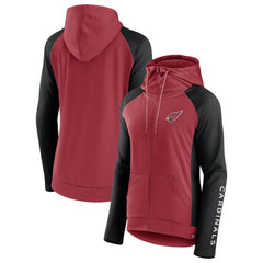 Arizona Cardinals Women's End Around Lightweight Raglan Full-Zip Hoodie Jacket Cardinal/Black | Fanatics