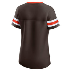 Cleveland Browns Women's Original State Lace-Up T-Shirt Brown | Fanatics