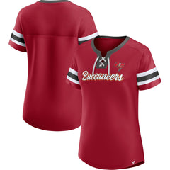 Tampa Bay Buccaneers Women's Original State Lace-Up T-Shirt Red | Fanatics