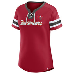 Tampa Bay Buccaneers Women's Original State Lace-Up T-Shirt Red | Fanatics
