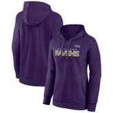 Baltimore Ravens Women's Iconic Cotton Fleece Checklist Pullover Hoodie Purple | Fanatics